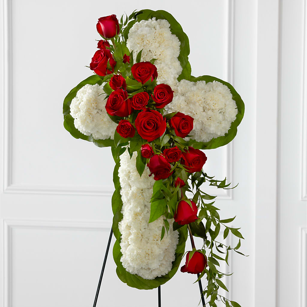 Floral Cross Easel – Natural Flowers Llc, Centreville VA