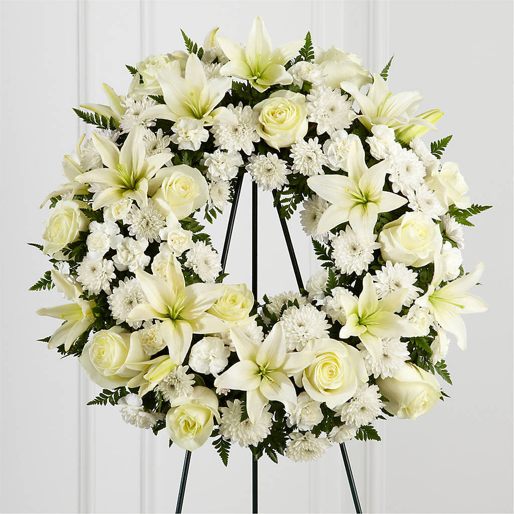 Treasured Tribute Wreath – Natural Flowers Llc, Centreville VA