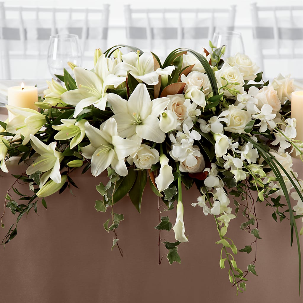 White Linen Arrangement – Natural Flowers Llc, Centreville VA