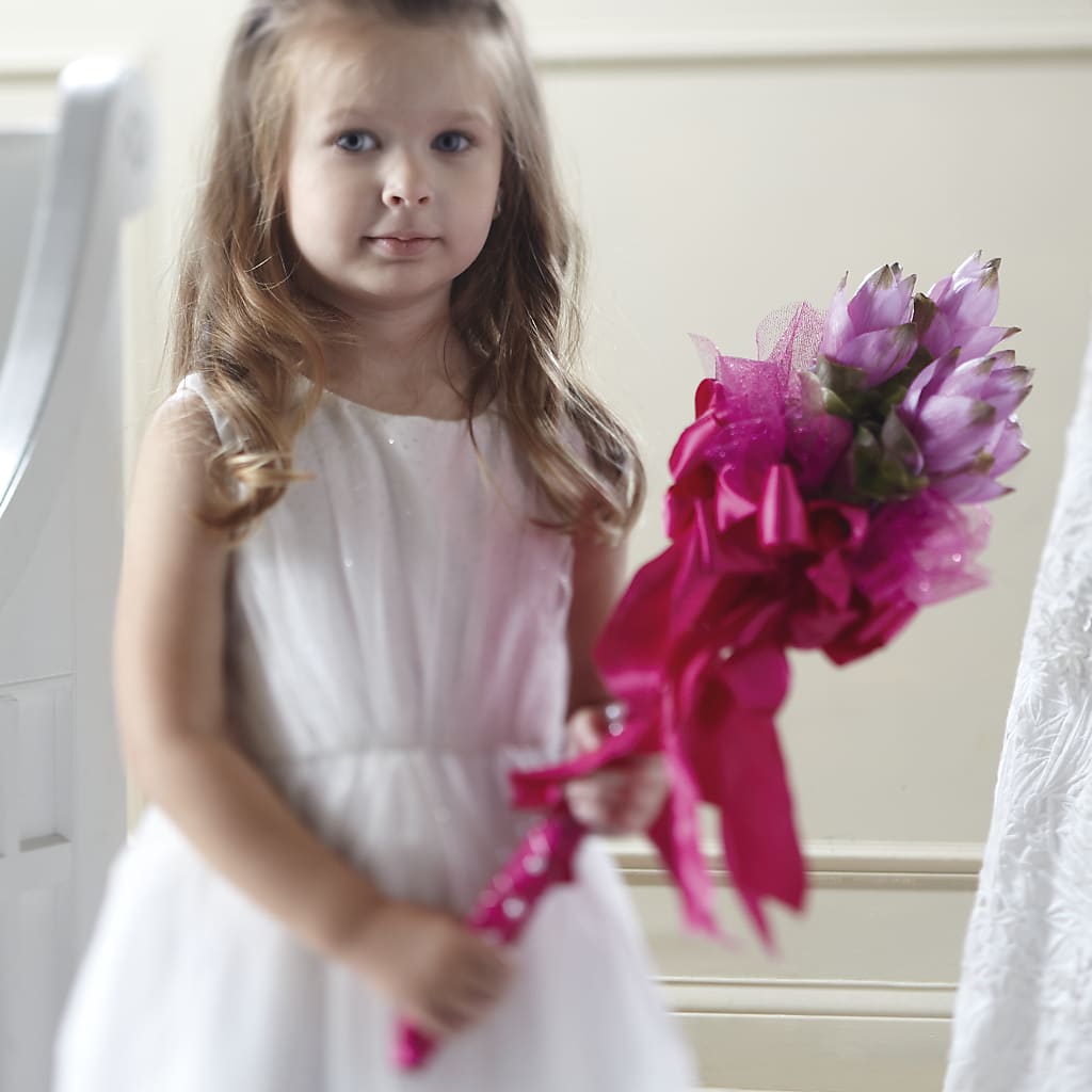 Sparkle Pink Flower Girl Bouquet – Natural Flowers Llc, Centreville VA