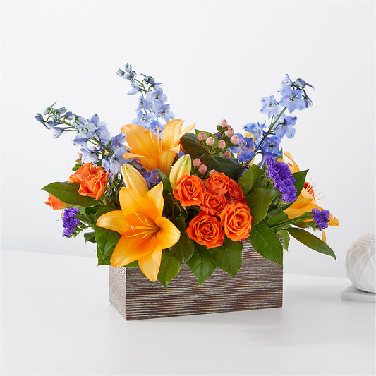 Radiant Citrus Box Bouquet –  Natural Flowers Llc, Centreville VA