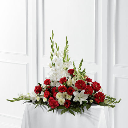 Crimson & White Arrangement –  Natural Flowers Llc, Centreville VA