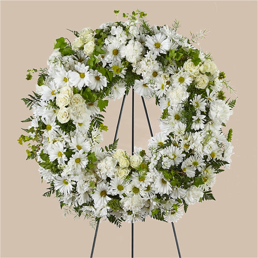 Faithful Wishes Wreath –  Natural Flowers Llc, Centreville VA