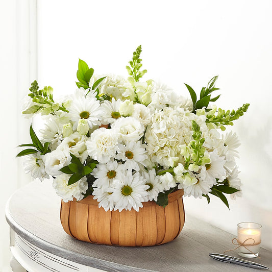 Pure Ivory Basket –  Natural Flowers Llc, Centreville VA