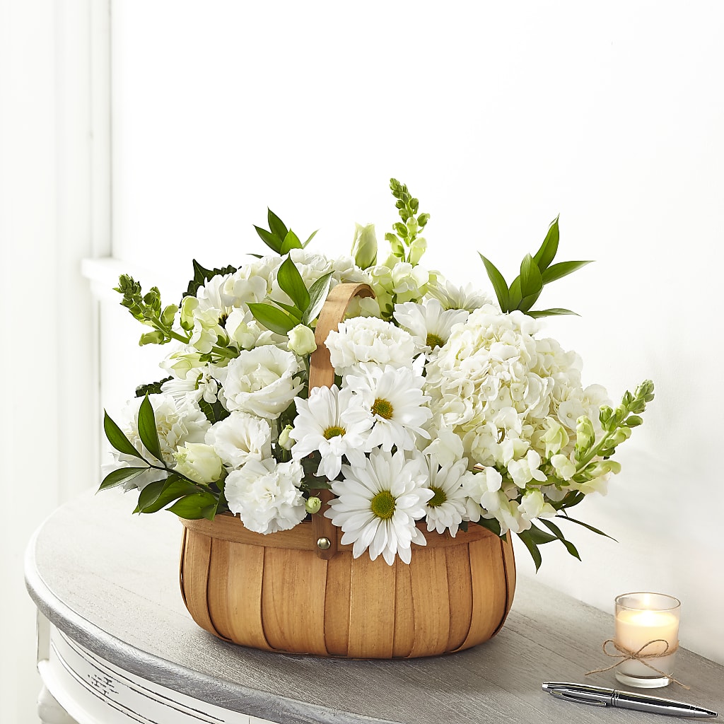 Pure Ivory Basket –  Natural Flowers Llc, Centreville VA