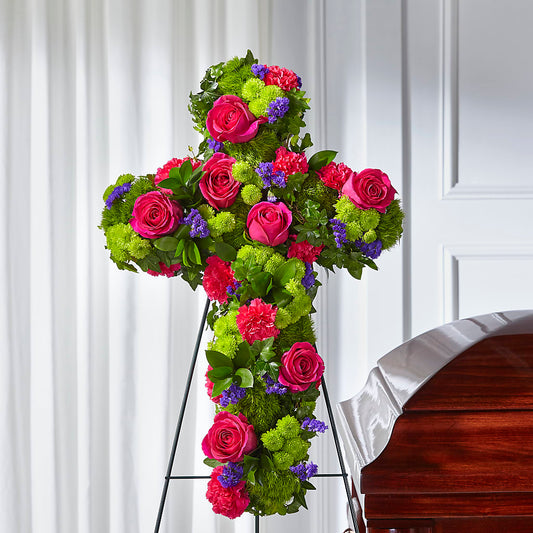 Tribute Rose Floral Cross –  Natural Flowers Llc, Centreville VA