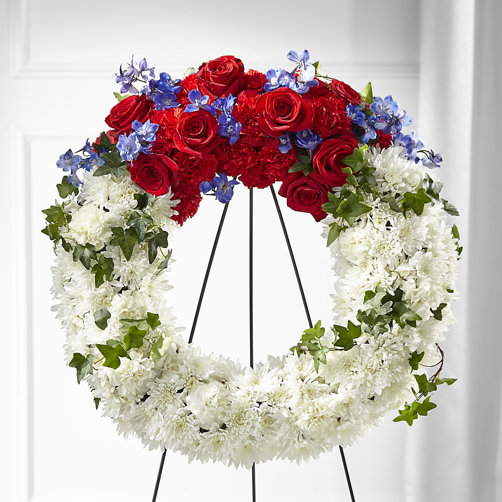 Patriotic Passion Wreath –  Natural Flowers Llc, Centreville VA