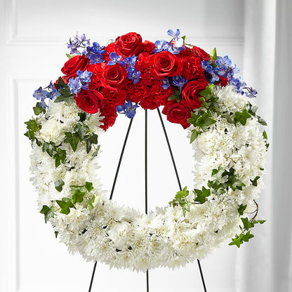 Patriotic Passion Wreath –  Natural Flowers Llc, Centreville VA