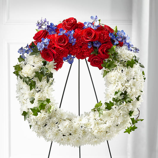 Patriotic Passion Wreath –  Natural Flowers Llc, Centreville VA