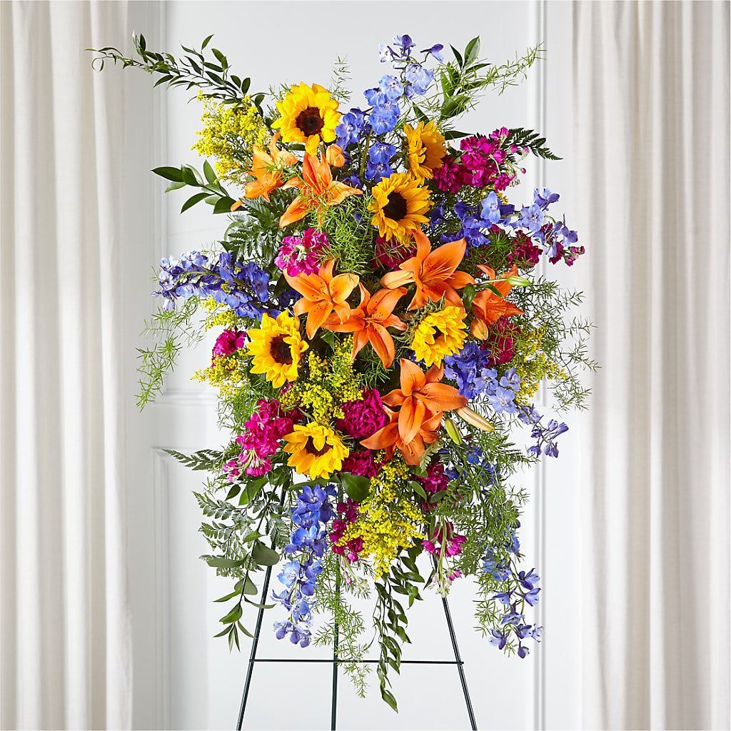 Sunlit Memories Standing Spray (Standard) –  Natural Flowers Llc, Centreville VA