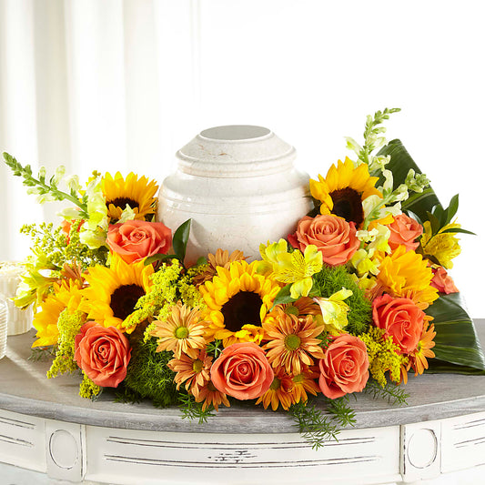 Faithful Sunflower Cremation Adornment –  Natural Flowers Llc, Centreville VA