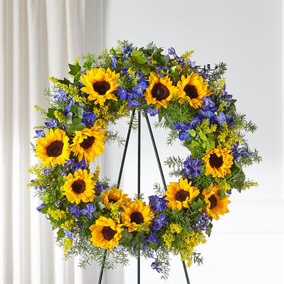 Bright Rays Wreath –  Natural Flowers Llc, Centreville VA