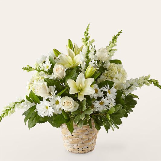 Ivory Elegance Floral Basket –  Natural Flowers Llc, Centreville VA