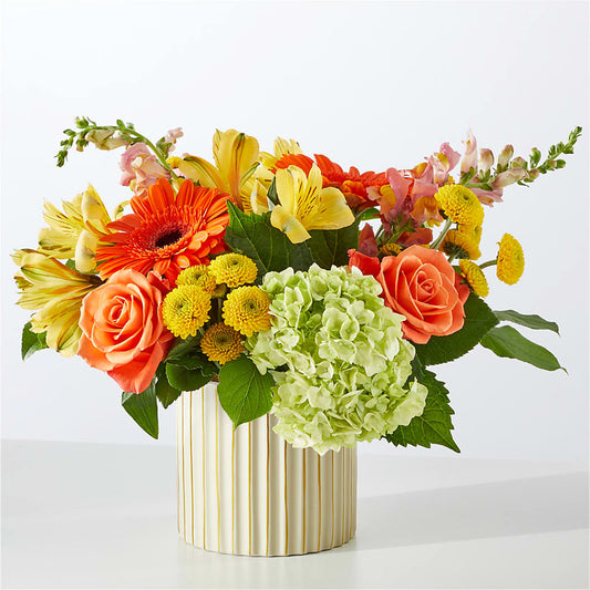 Autumn Sunshine Bouquet with Ivory Vase –  Natural Flowers Llc, Centreville VA