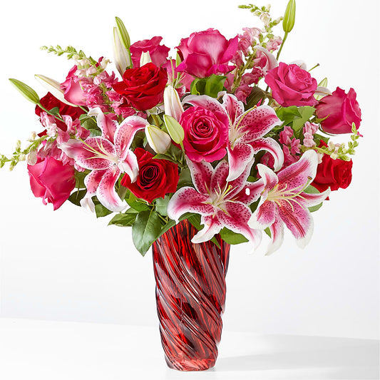 Always You Bouquet with Luxe Swirl Vase –  Natural Flowers Llc, Centreville VA