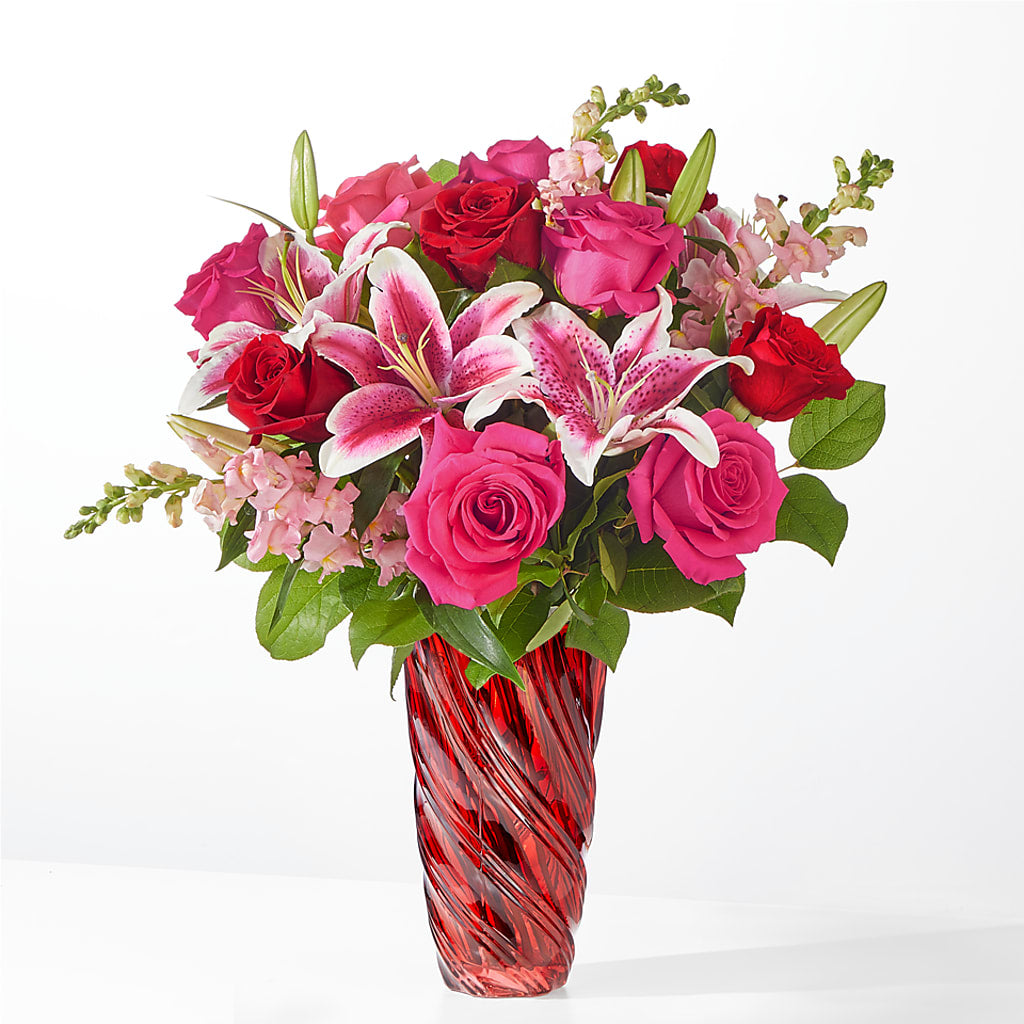 Always You Bouquet with Luxe Swirl Vase –  Natural Flowers Llc, Centreville VA