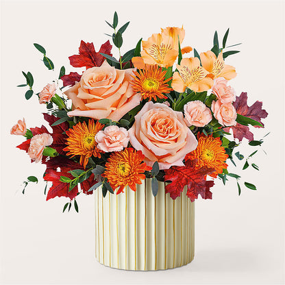 Spiced Latte Bouquet with Ivory Vase –  Natural Flowers Llc, Centreville VA