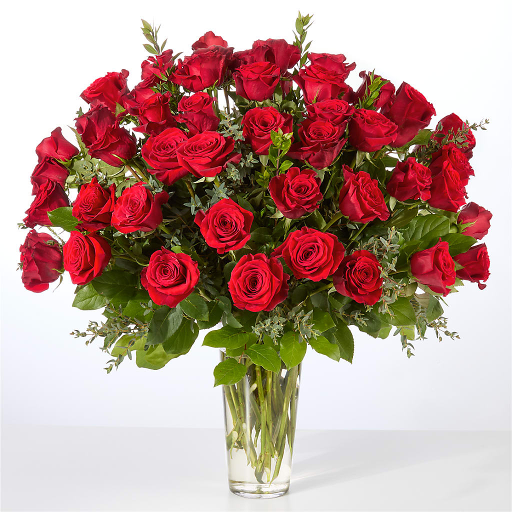 Forever Yours Fifty Stem Red Rose Bouquet –  Natural Flowers Llc, Centreville VA