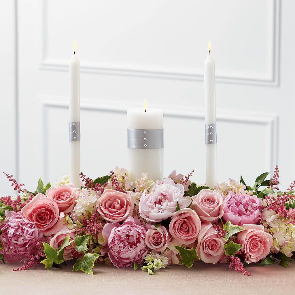 Worldwide Romance Unity Candle Arrangement –  Natural Flowers Llc, Centreville VA